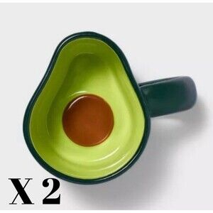 Tabitha Brown Avocado Stoneware Coffee Mugs 15.7oz Set of 2 Green NEW